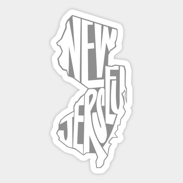 New Jersey - Grey Sticker by mmirabella